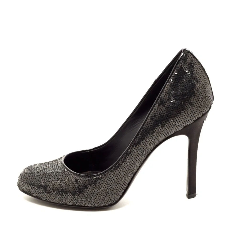 Chanel Black Sequin Sparkle CC Pumps | 38 - Picture 5 of 16